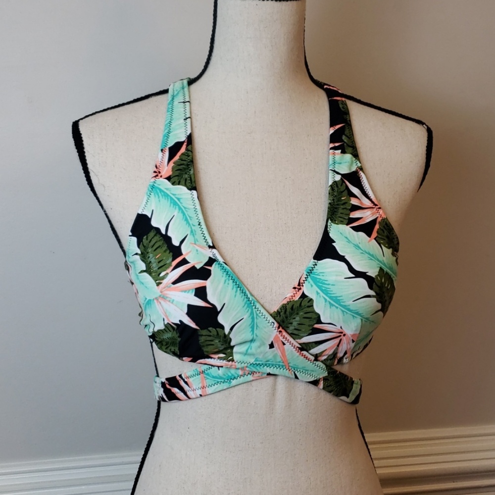 Tropical Print Bikini Top